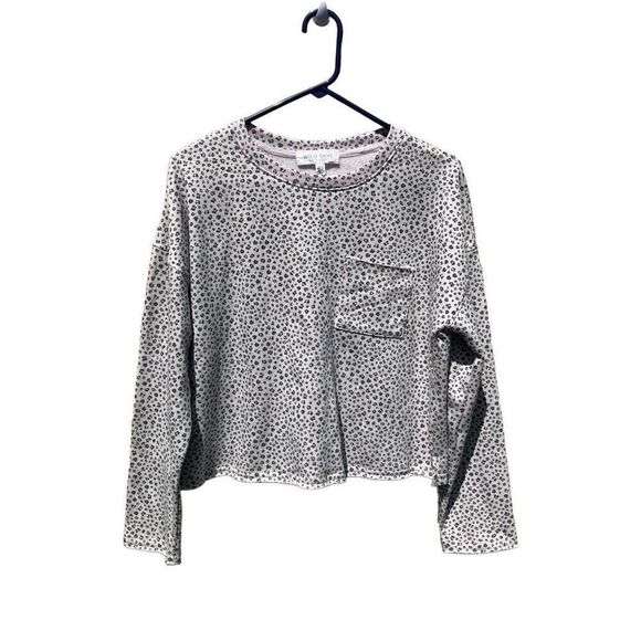 Wild Skye Size Large L Cropped Long Sleeve Sweatshirt Animal Print - Picture 1 of 3